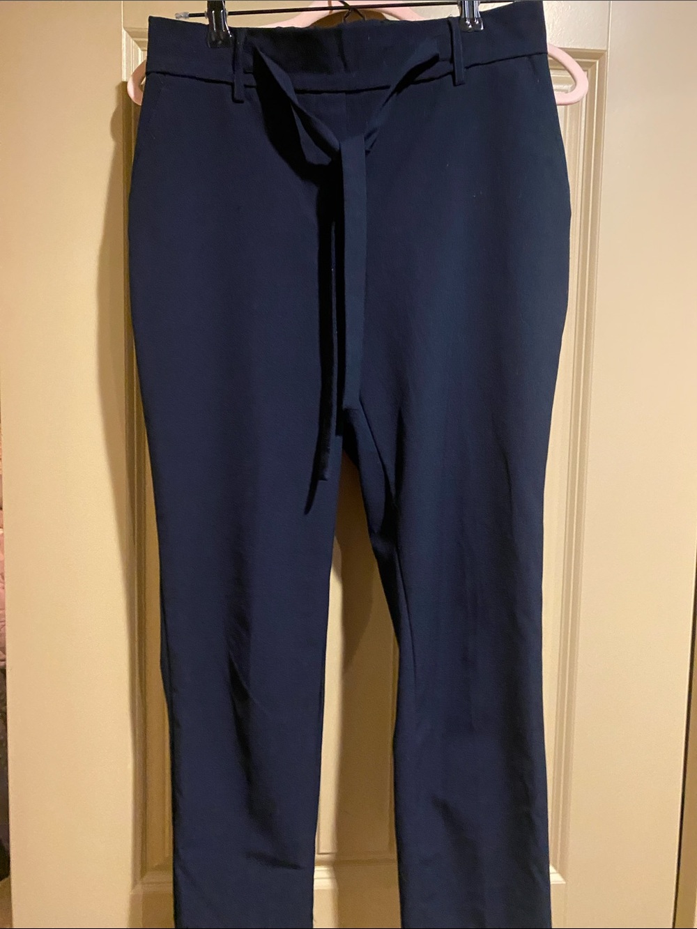 Jules & Leopold Navy Blue Tie-Waist Ankle Pants Size Small Slacks Career Wear